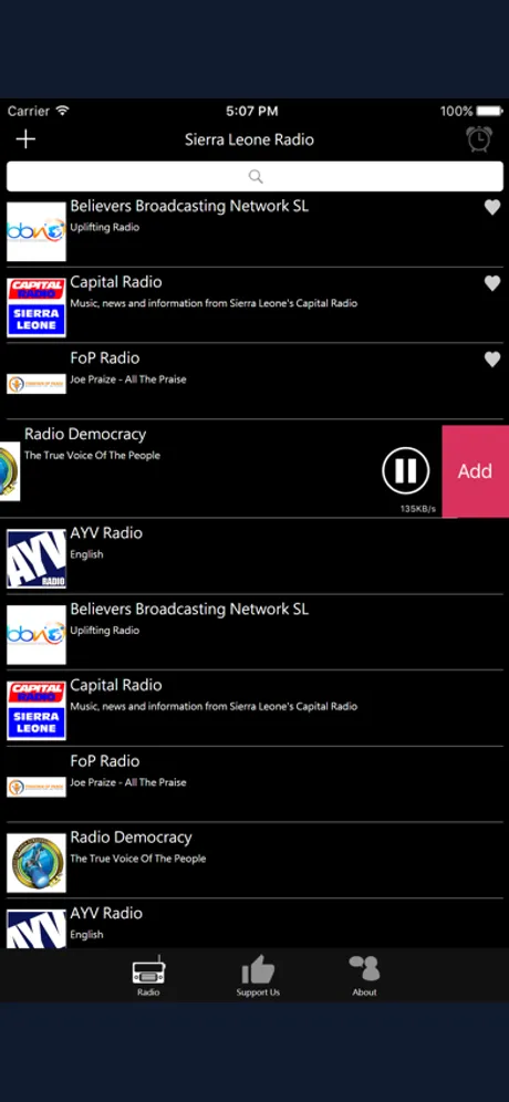 Sierra Leone Radio: iPhone app screen 4