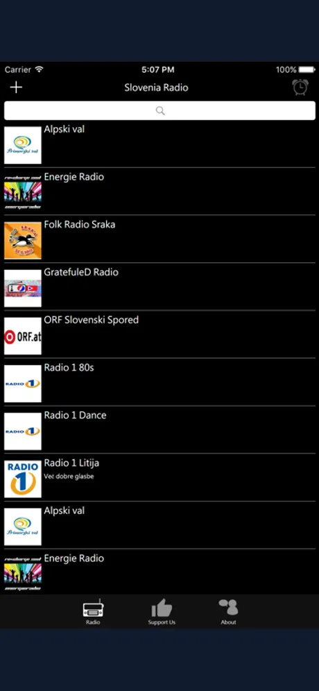 Slovene Radio: iPhone app screen 1