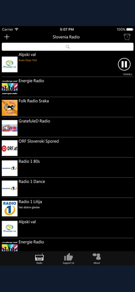 Slovene Radio: iPhone app screen 2