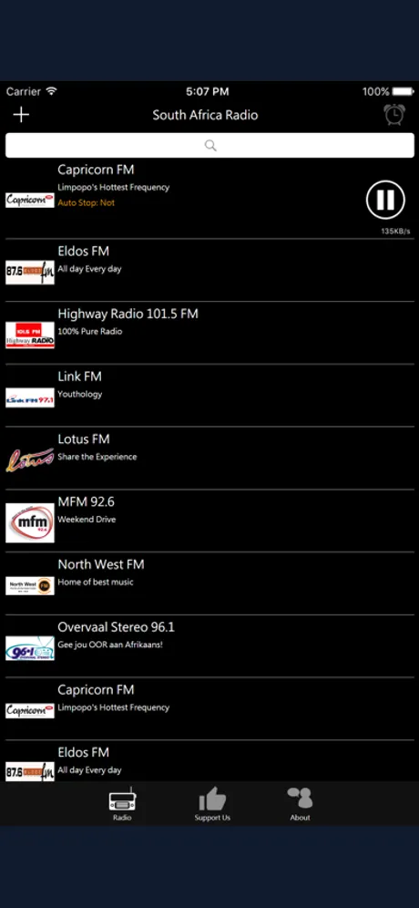South African Radio: iPhone app screen 2