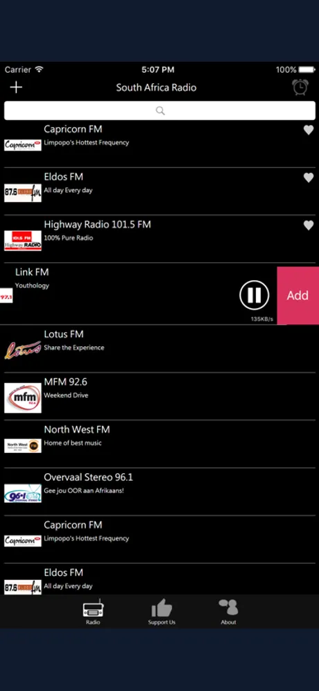South African Radio: iPhone app screen 4
