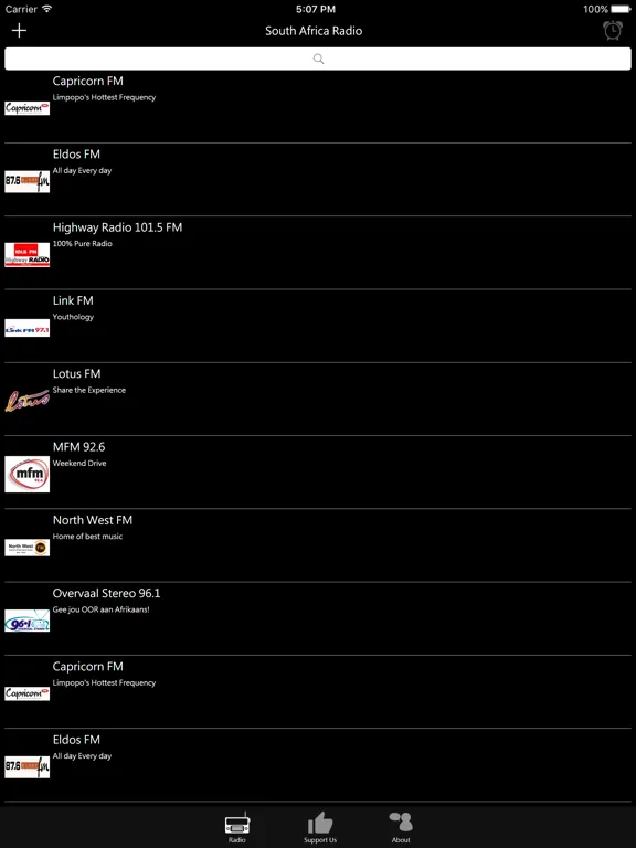 South African Radio: iPad app screen 6