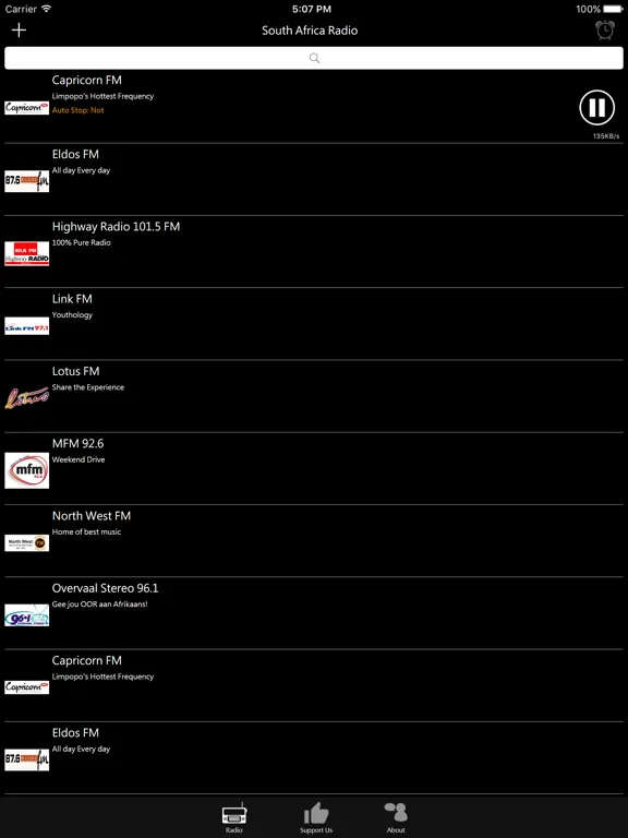 South African Radio: iPad app screen 7