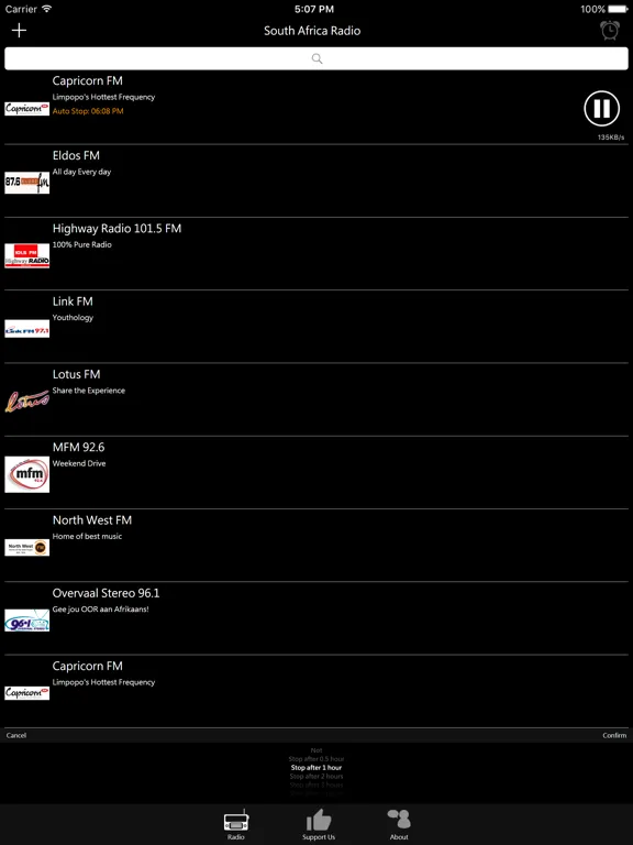 South African Radio: iPad app screen 8