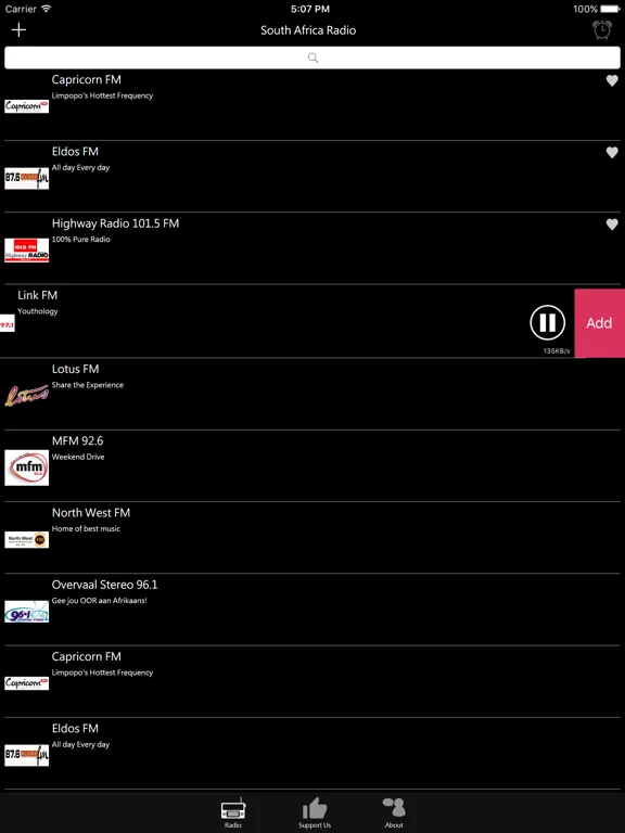 南非電台：iPad 應用程式畫面 9