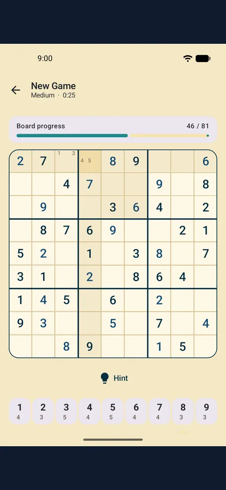 Nile Glyph Sudoku: app screen 2