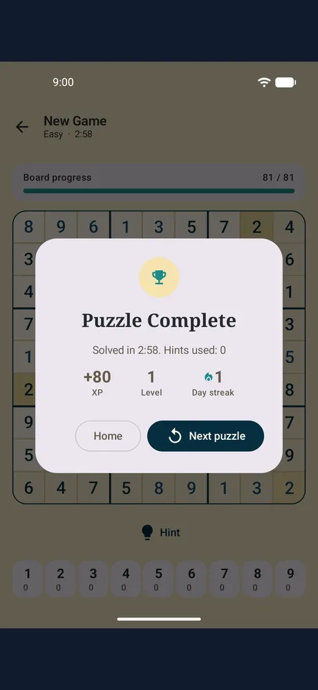 Nile Glyph Sudoku: app screen 4