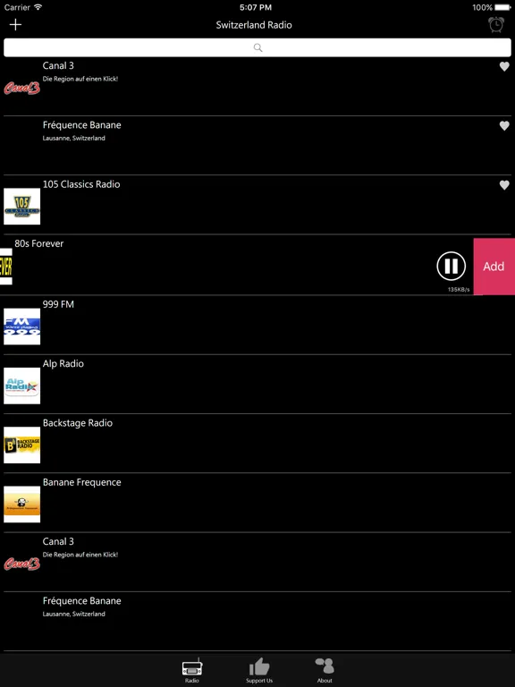 Swiss Radio - CH Radio: iPad app screen 9