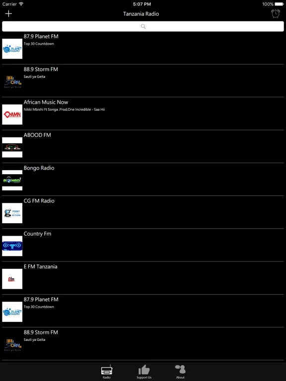 Tanzanian Radio: iPad app screen 6