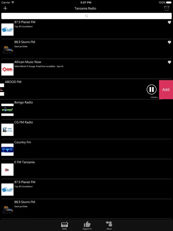 Tanzanian Radio: iPad app screen 9