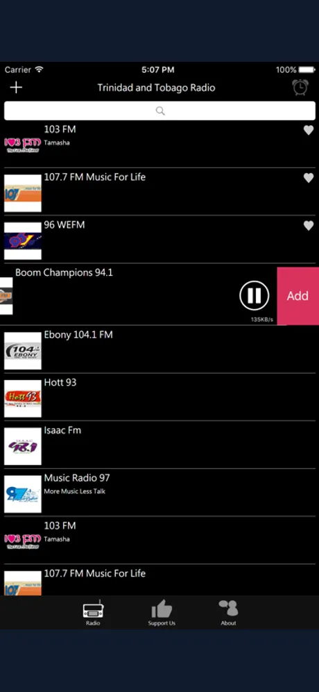 Trinidad and Tobago Radio: app screen 4