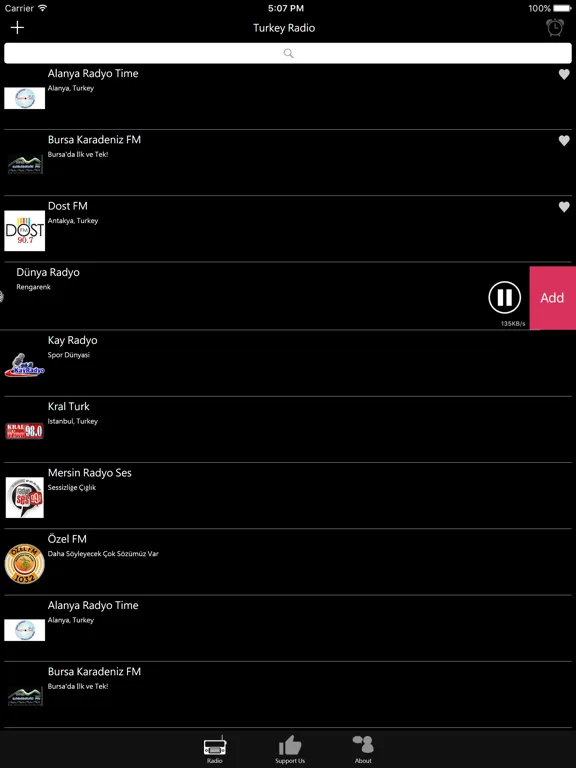 土耳其電台：iPad 應用程式畫面 9
