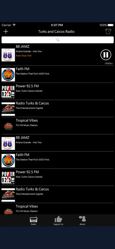 Turks and Caicos Radio: iPhone app screen 2