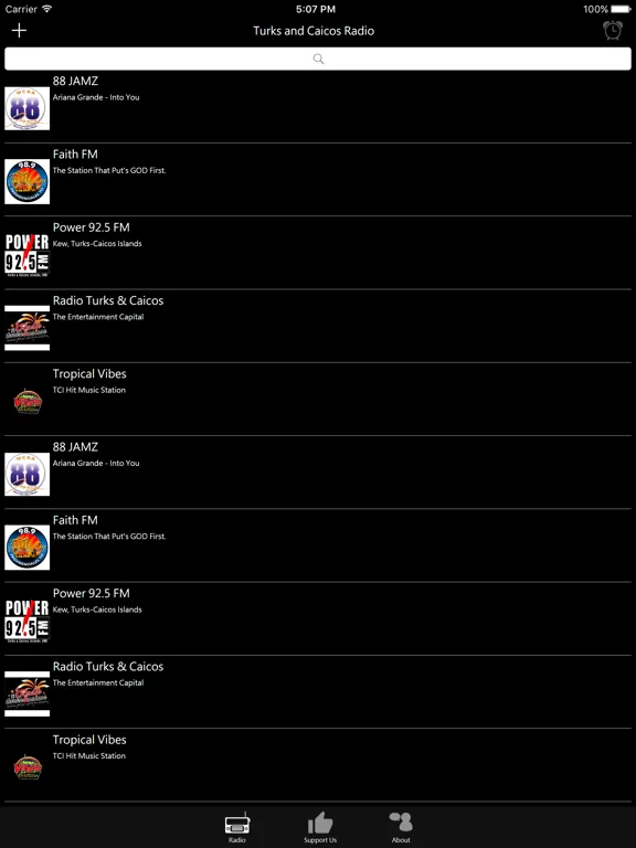 Turks and Caicos Radio: iPad app screen 6
