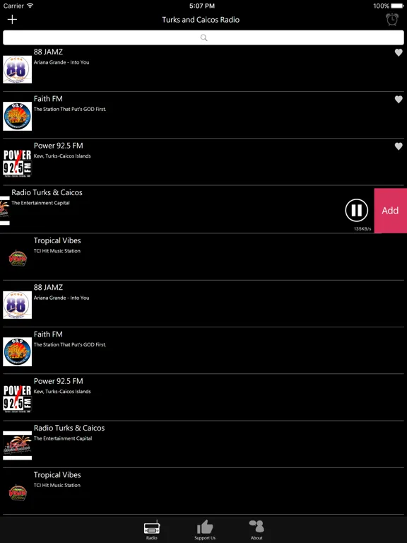 Turks and Caicos Radio: iPad app screen 9