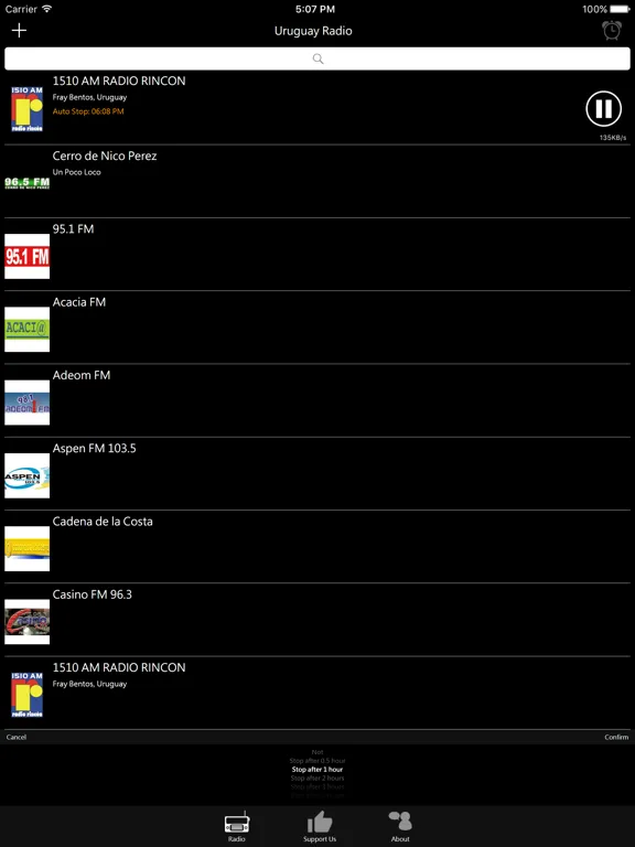 Uruguayan Radio: iPad app screen 8