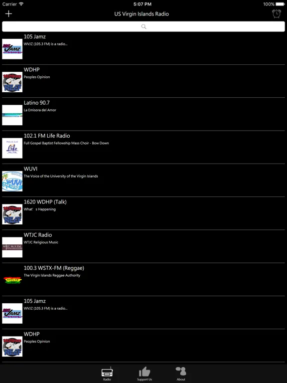 US Virgin Islands Radio: iPad app screen 6
