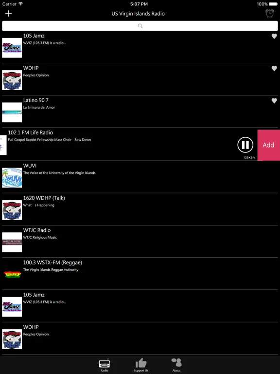 US Virgin Islands Radio: iPad app screen 9
