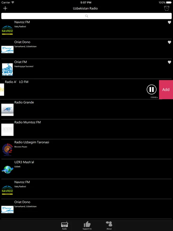 Uzbekistan Radio: iPad app screen 9