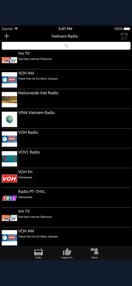 Vietnam Radio: iPhone app screen 1