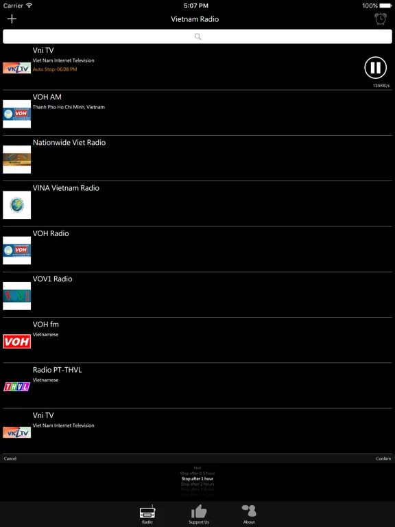 Vietnam Radio: iPad app screen 8