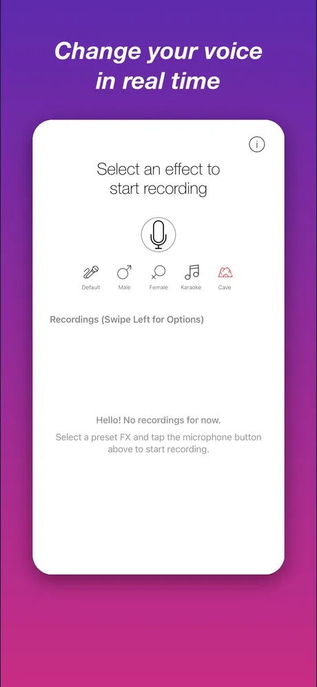 Change Your Voice: app screen 1