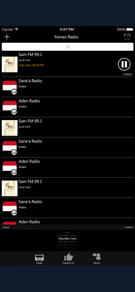 Yemen Radio: iPhone app screen 3