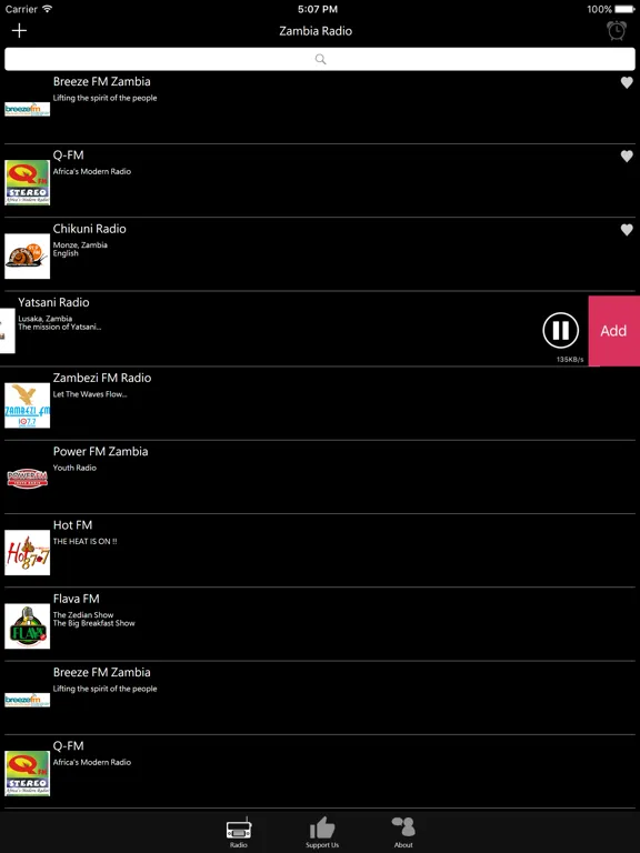 Zambia Radio - ZM Radio: iPad app screen 9