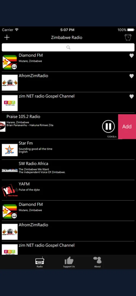 Zimbabwean Radio: iPhone app screen 4